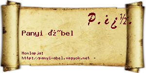 Panyi Ábel névjegykártya